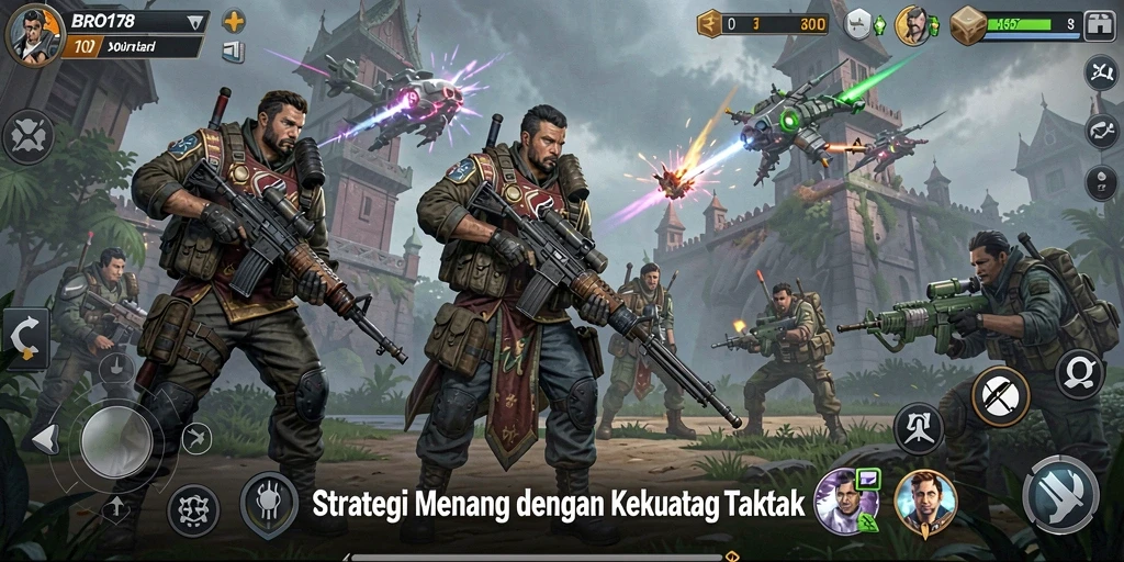 Tangkapan layar permainan BRO178 menampilkan aksi strategi yang intens.