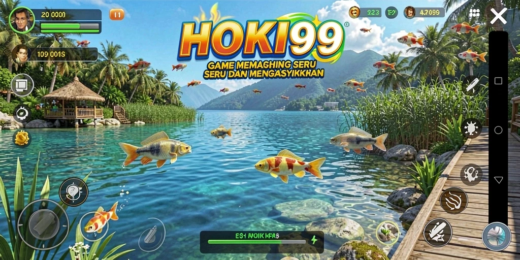 Tampilan gameplay HOKI99 yang menarik dan penuh aksi memancing.
