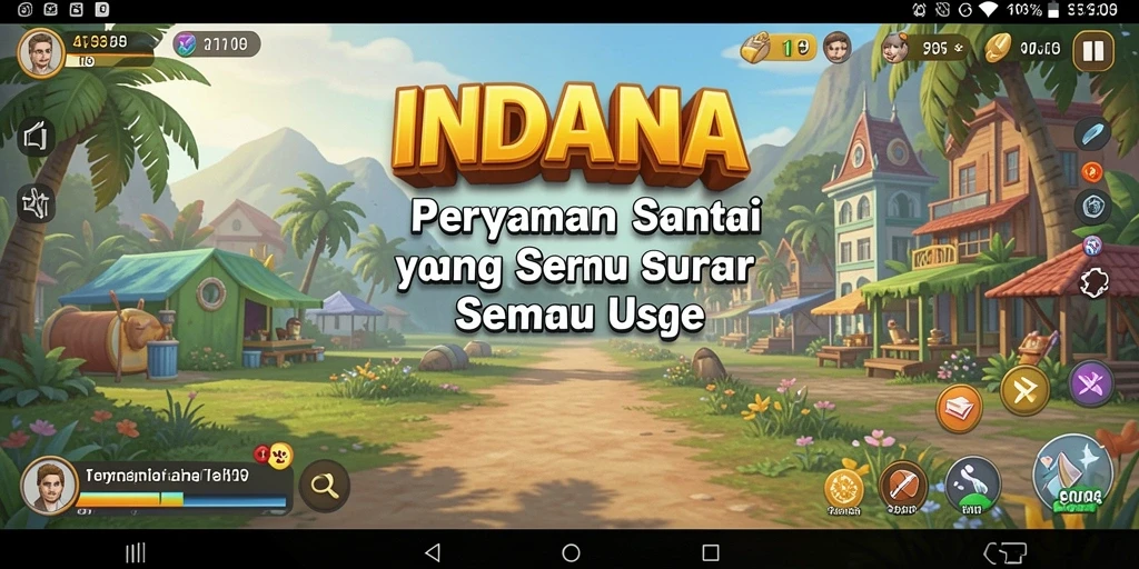 Tampilan gameplay INDAAA yang ceria dan menghibur.