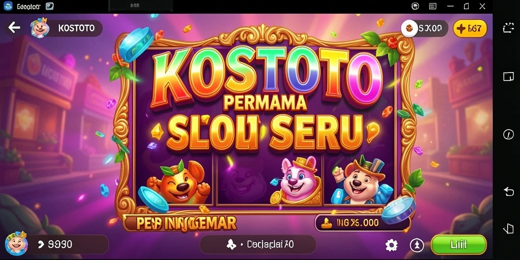 Tampilan gameplay seru di KOSTOTO dengan fitur slot menarik.