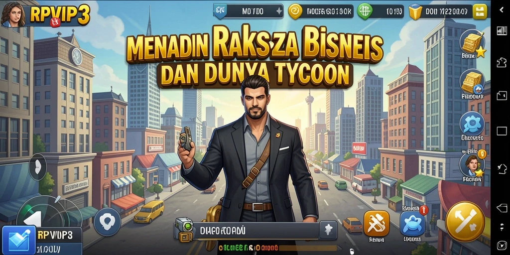Tampilan gameplay RPVIP3 dengan suasana Tycoon yang menarik.