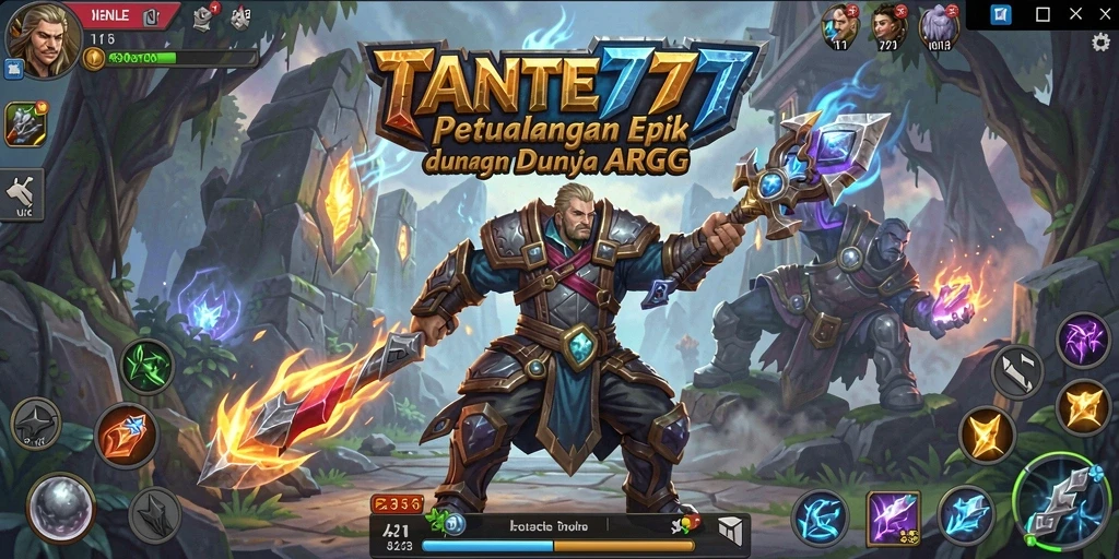 Tangkapan layar menampilkan pertempuran seru dalam dunia ARPG TANTE777.